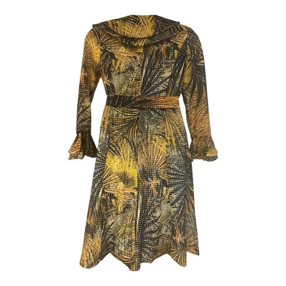 ASHRO Ruffle Wrap A-Line Desk to Dinner Cocktail Party Guest Career Church Dress - Picture 3 of 16